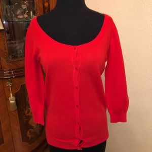 Zara Red Orange Cardigan Sweater XL